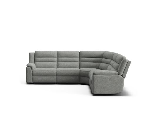 Porter 5 seat corner modular with electric recliners and adjustable headrests