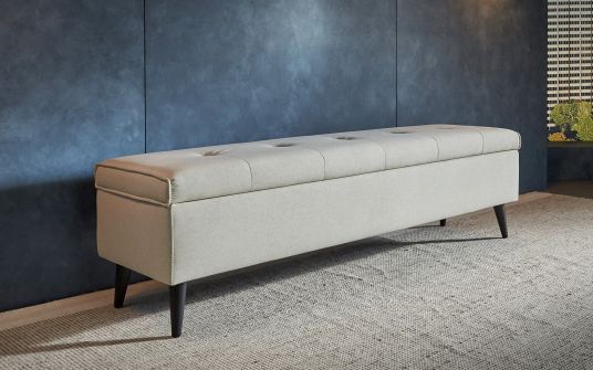 Elsie Storage Ottman In Sunday Fabric Beige