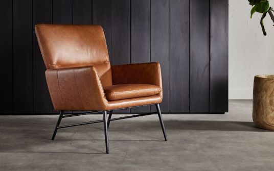 Barbini Leather Armchair in Tan