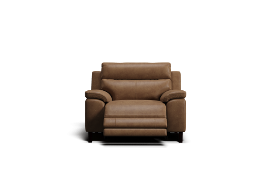 Memphis electric recliner with electric headrest in dakota leather brown