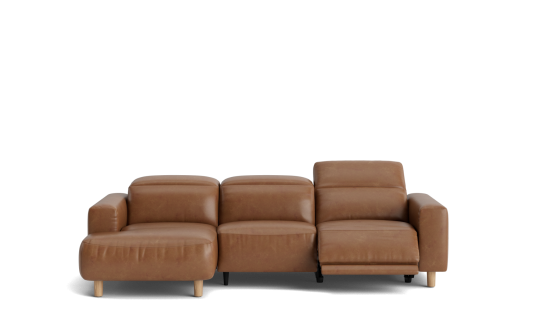 Jackalope 3 seat electric recliner with electric headrest & chaise