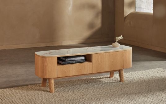 Montreale TV unit 160cm oak with ceramic top