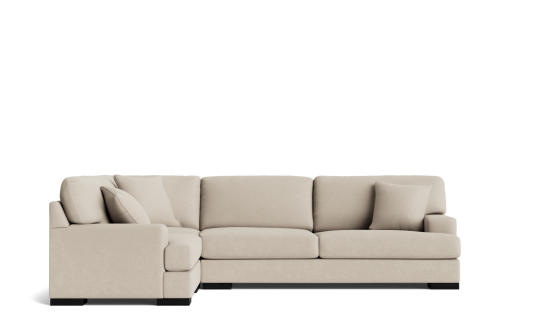 Clovelly 5.5 seat left facing corner modular in friday fabric stone