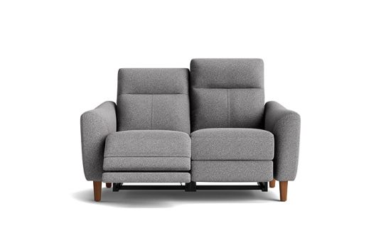 Elwood 2 seat dual electric recliner in dark grey fabric 