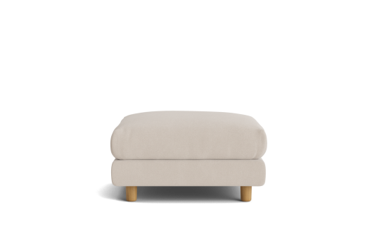 Milo footstool in link fabric pebble