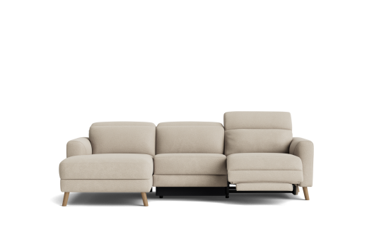 Barbuda 2.5 seat electric recliner with adjustable headrest & chaise