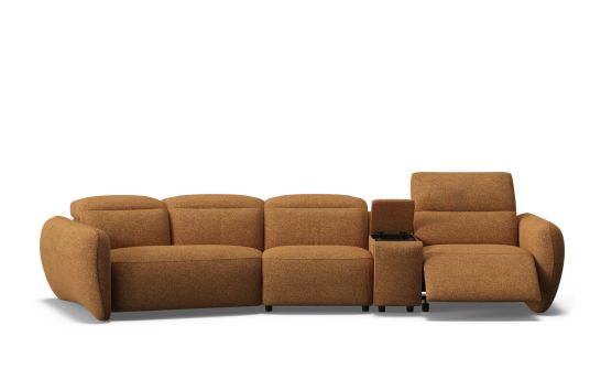 Jaeger 5 seat cuddler with zero-gravity electric recliner & headrest with console