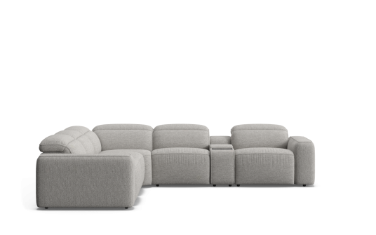 Suffolk 7 seat corner modular with zero-gravity electric recliners & electric headrests with console