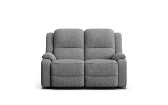 Maison 2 seat dual electric recliners in serra fabric dove grey	