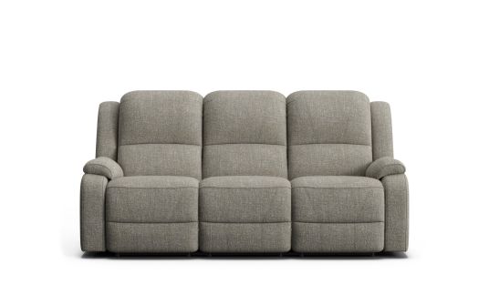 Maison 3 seat dual electric recliners in serra fabric driftwood