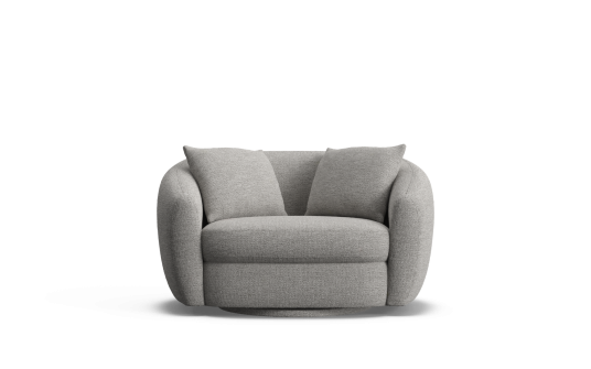 Nora Swivel Armchair in Merino fabric Porcelain