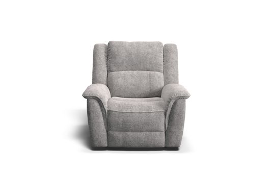 Oxford electric recliner with electric headrest in serra fabric silver grey | Nick Scali