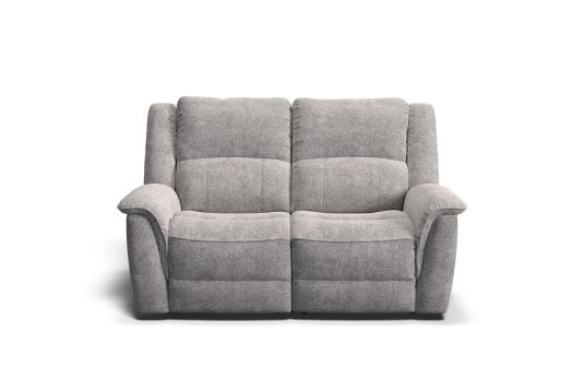 Oxford 2 seat dual electric recliners in serra fabric silver grey | Nick Scali