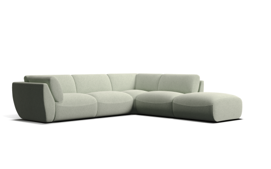 Willow 6 seat corner modular with high arms & ottoman