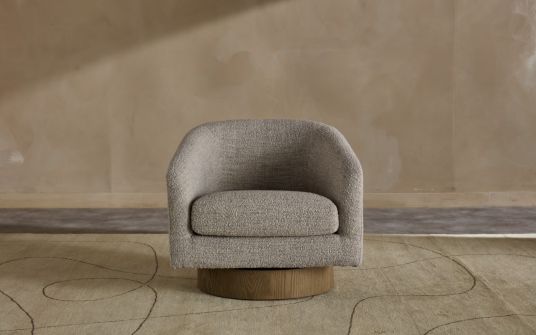 Barrel swivel armchair