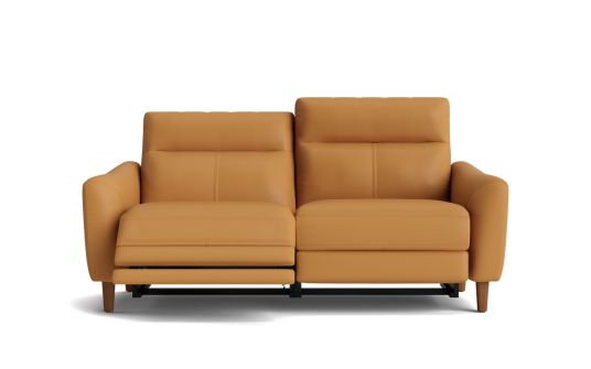 Brighton 3 seat dual recliner in yellow leather