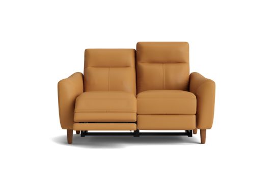 Brighton 2 seat dual electric recliner in performance leather yellow