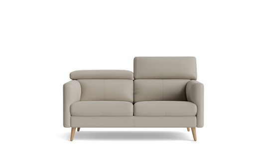 Anika 2 Seater Light Grey Leather