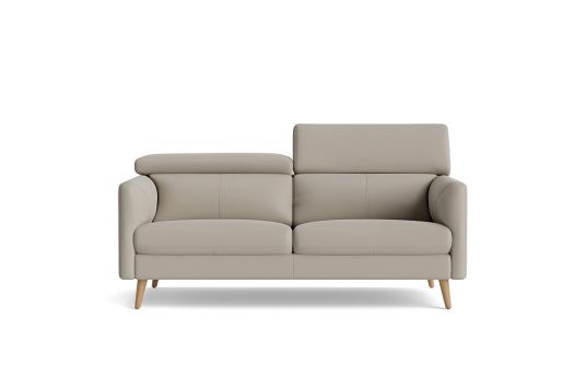 Anika 2.5 Seater Sofa in Performance Leather Light Grey 