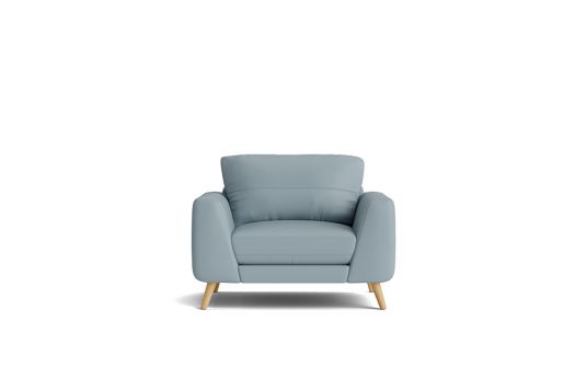 Marano Armchair in Natural Oslo Pearl Blue Leather