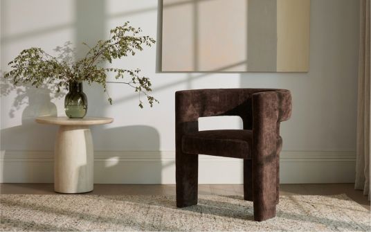 Norway Dining Chair in Brown Fabric | Nick Scali