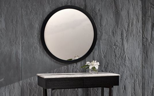 Provence round oak mirror