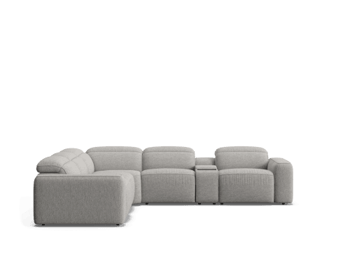 Suffolk 7 seat corner modular with zero-gravity electric recliners & electric headrests with console