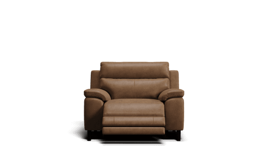 Memphis electric recliner with electric headrest in dakota leather brown