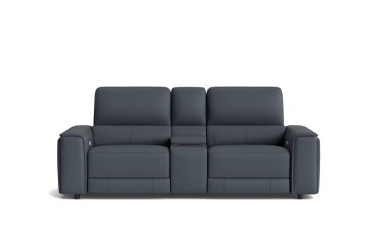 Manly 3 seat dual electric recliners with electric telescopic headrests & console