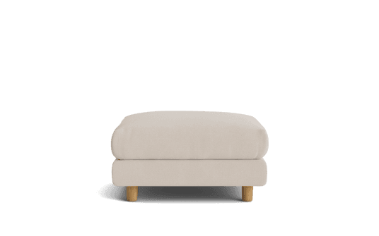 Milo footstool in link fabric pebble