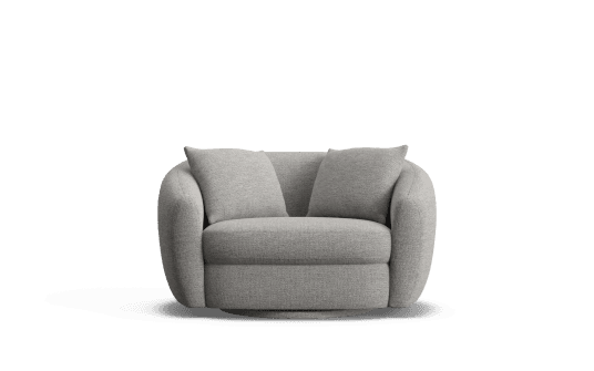 Nora Swivel Armchair in Merino fabric Porcelain