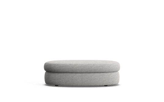 Nora footstool in merino fabric cotton